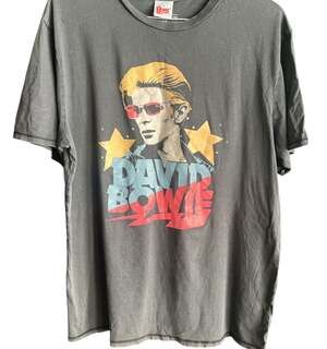 David Bowie Steve Schapiro 1974 Photo Graphic The Boyfriend Tee in Faded Charcoa